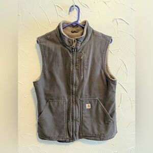 Womens Carhartt sherpa lined vest - relaxed fit - washed duck
